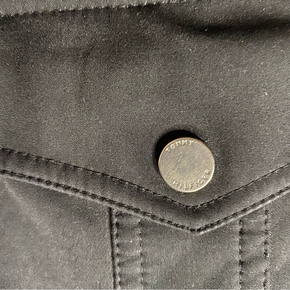 Tommy Hilfiger Hooded Black Coat Jacket Sz S Full Zip Outdoors Dark Acadamia - Picture 8 of 10